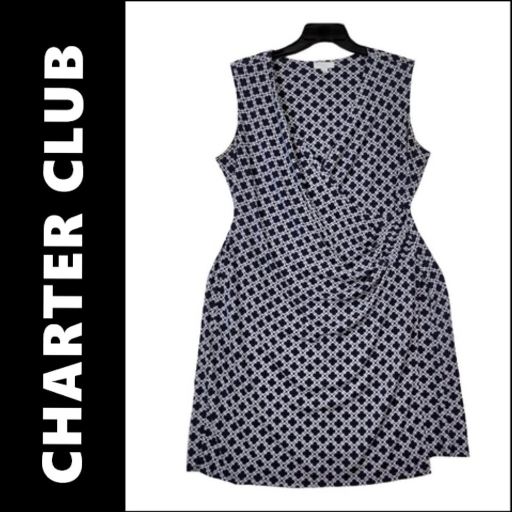 Charter Club Dress Size 2X Women Sleeveless Sheath Pleated